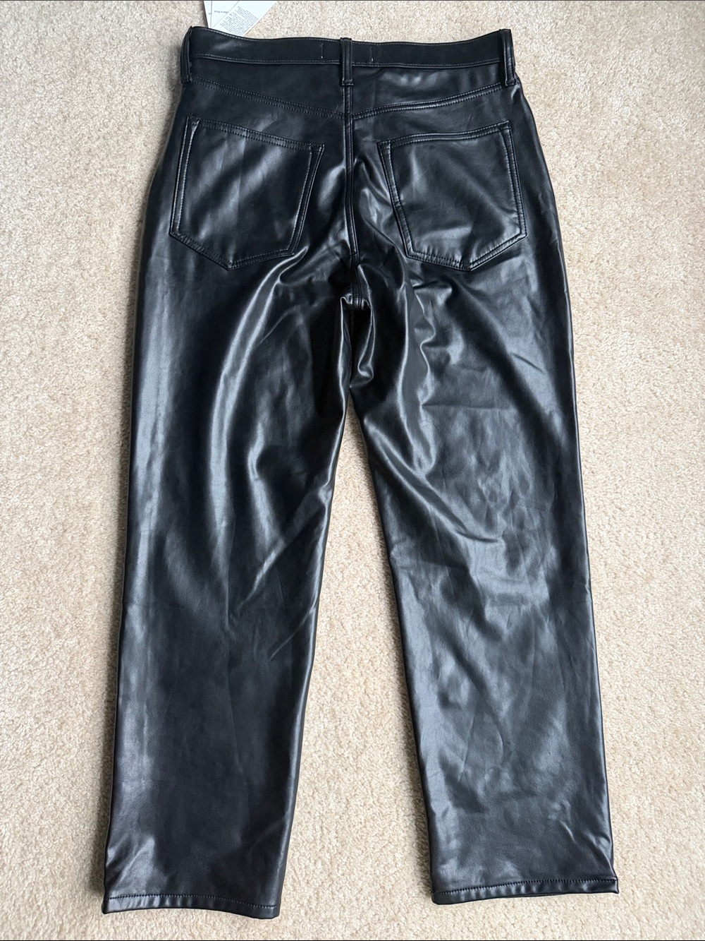 NWT Abercrombie & Fitch The Ankle Straight Ultra High Rise in Vegan Leather | 10 - Picture 4 of 7